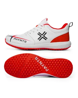 Payntr V Pimple Cricket Shoes - Rubber - White/Red (2024)