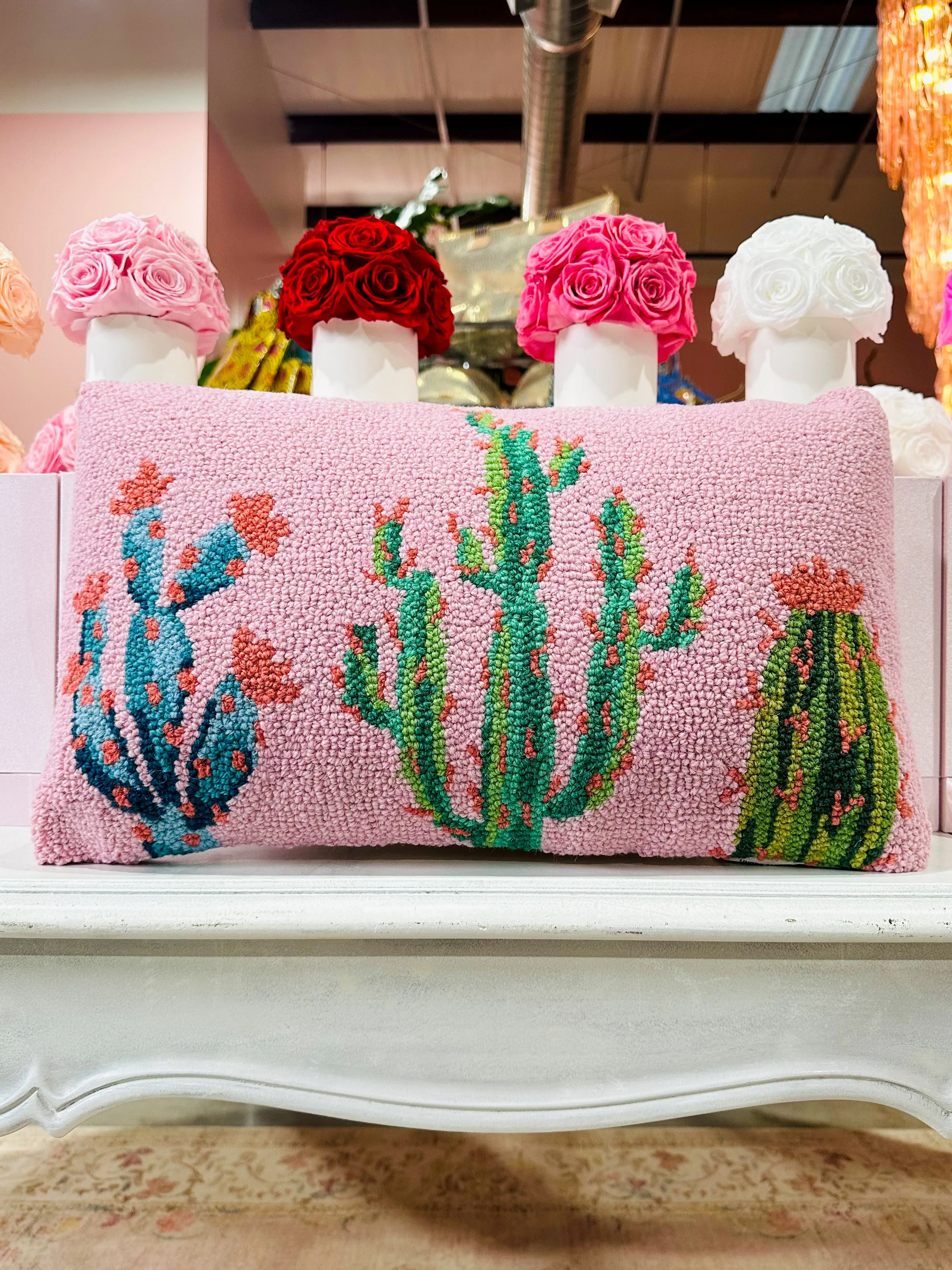 Peking Handicraft - Pretty Cactus Hook Pillow