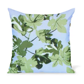 Peter Dunham Textiles Fig Leaf in Original on Blue Pillow