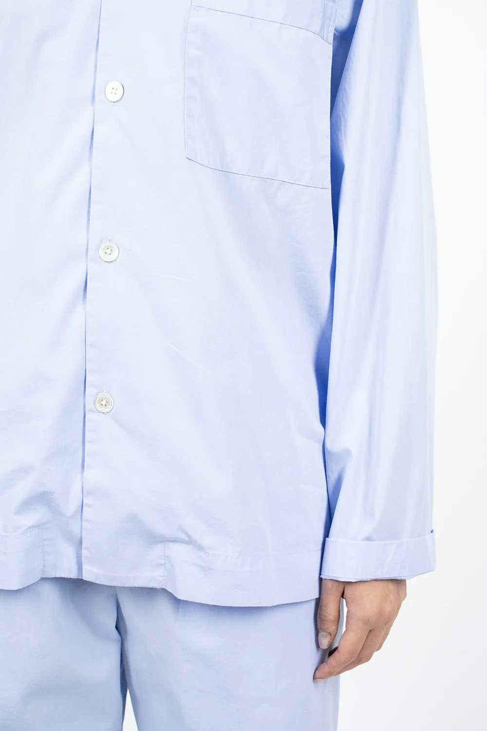 Poplin Pyjama Shirt Pale Clear Blue