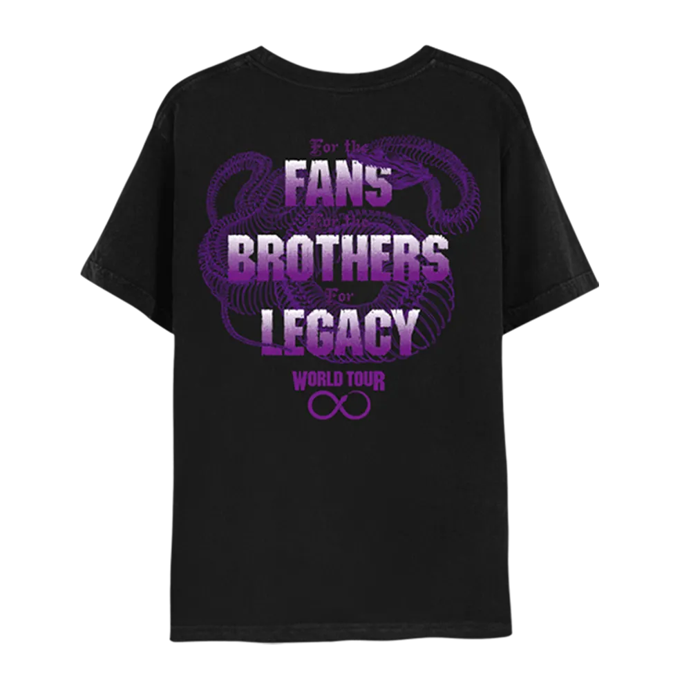 Purple Snake World Tour 2023 Black T-Shirt