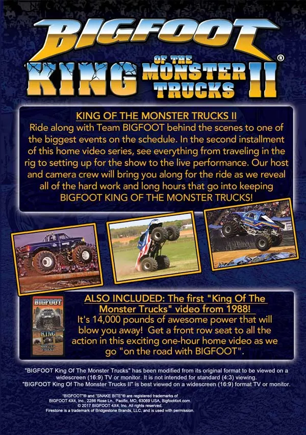 "AS IS" (Loose DVD) - BIGFOOT King Of The Monster Trucks II DVD