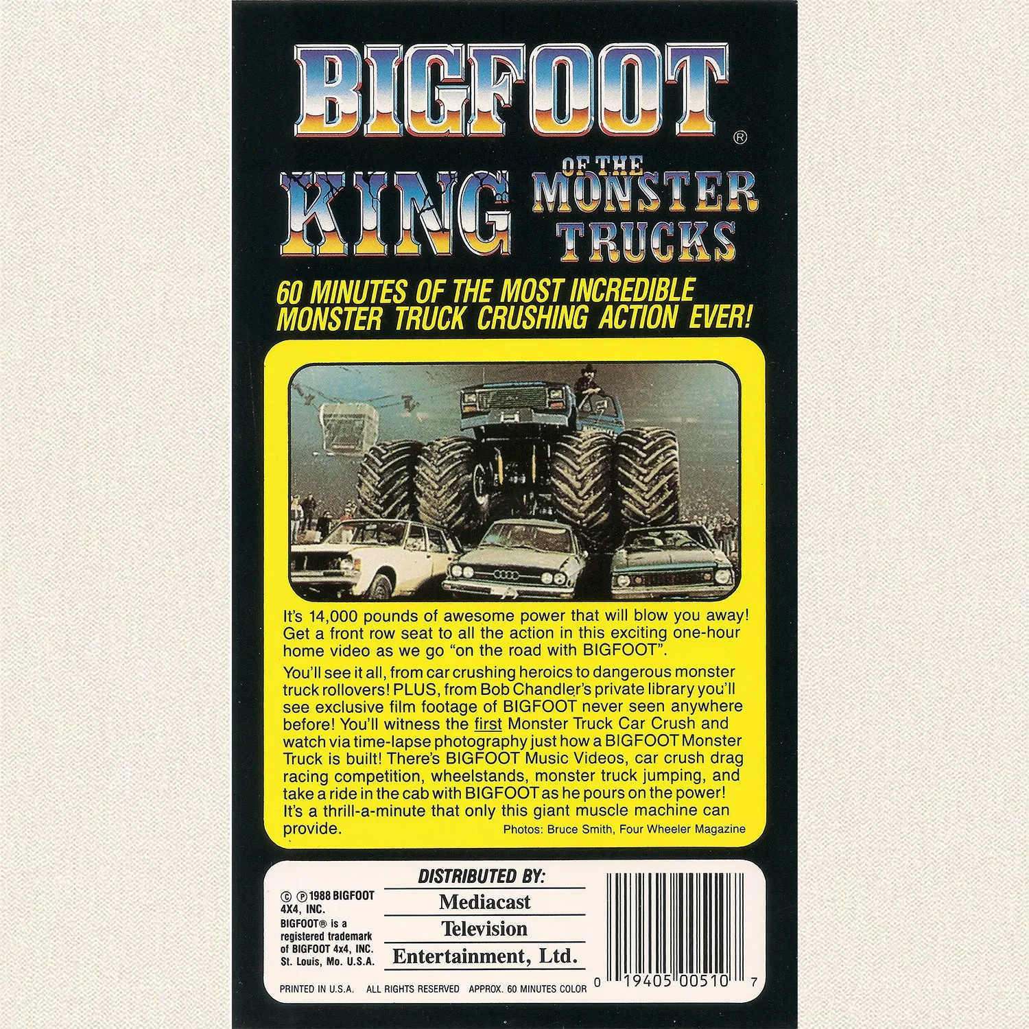 "AS IS" (Loose DVD) - BIGFOOT King Of The Monster Trucks II DVD