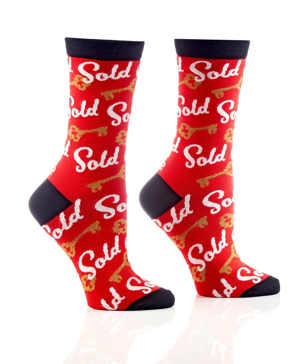 "Real Estate Agent" Cotton Crew Socks by Yo Sox