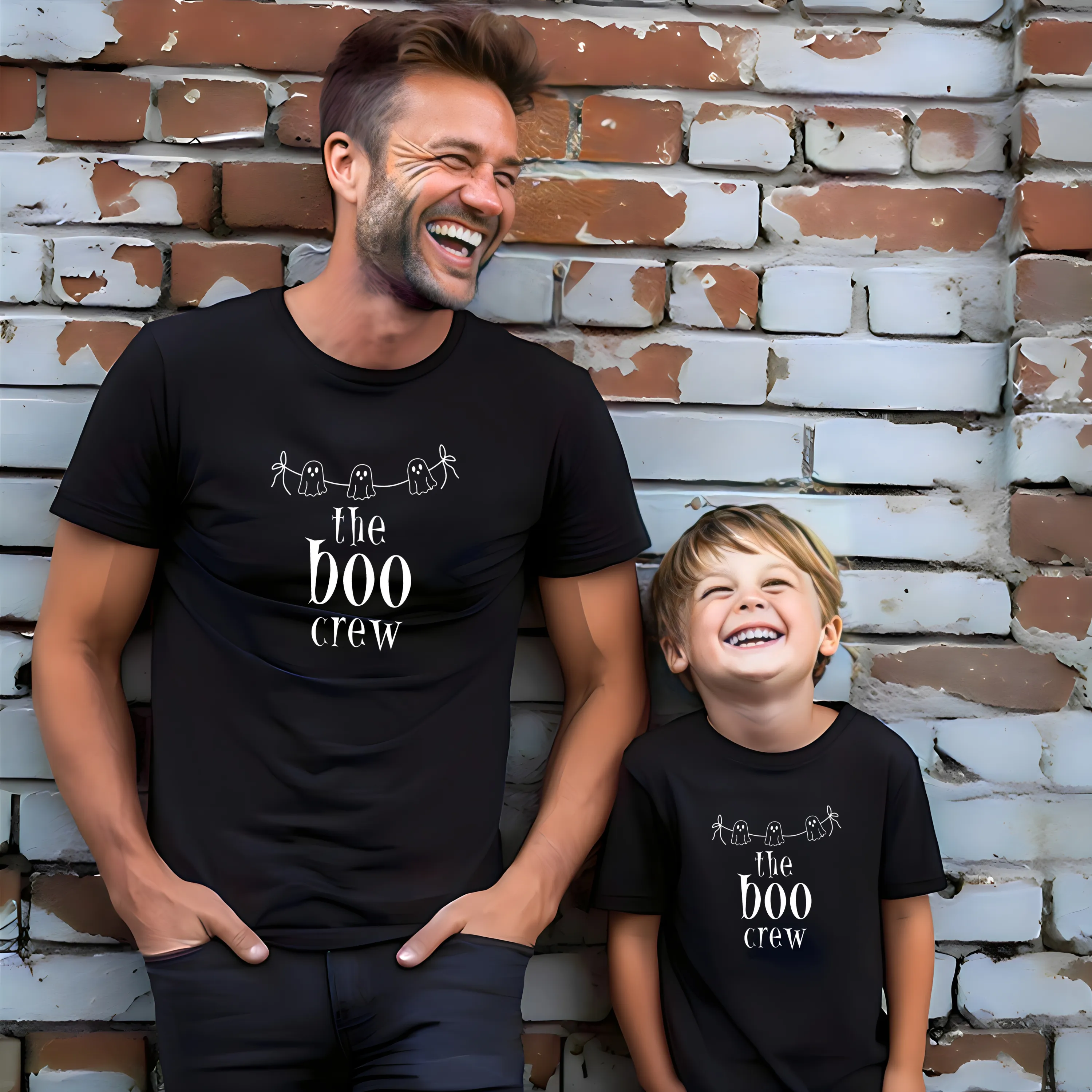 "The Boo Crew" Dad & Matching Kids Unisex Halloween T-Shirt Set