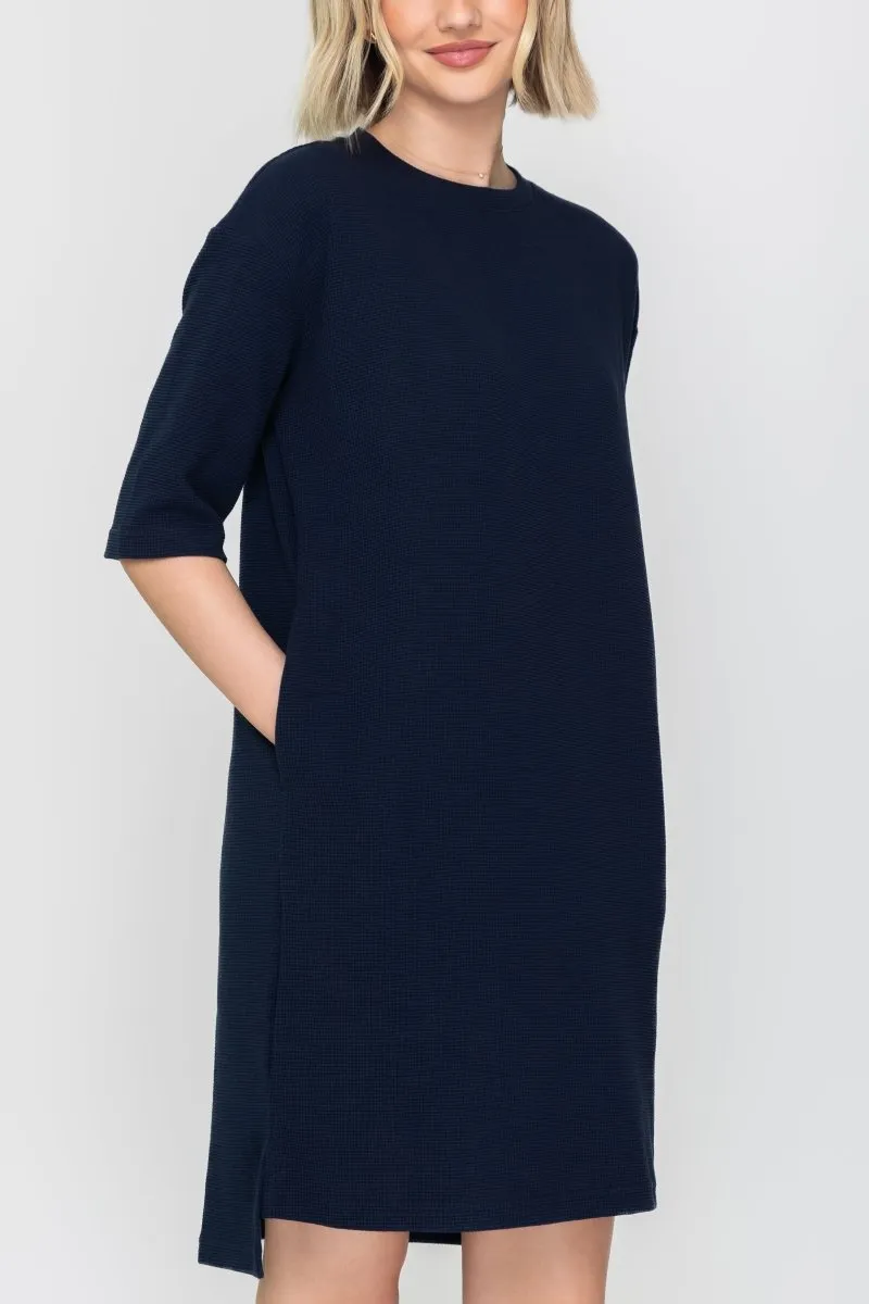 REESE DRESS (NAVY) 37"