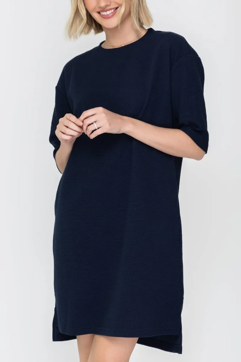 REESE DRESS (NAVY) 37"