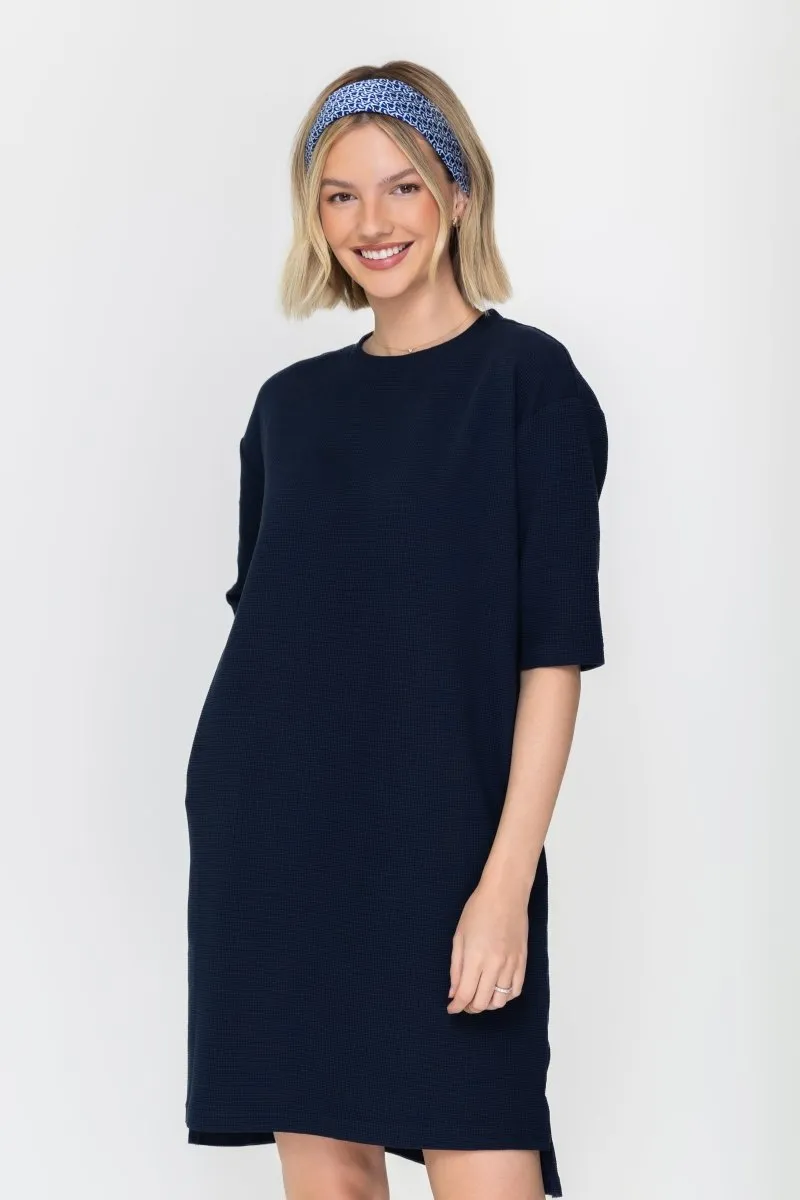 REESE DRESS (NAVY) 37"