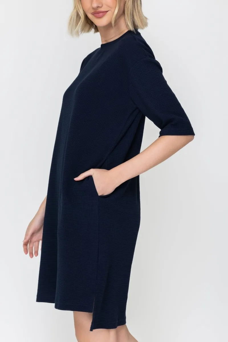 REESE DRESS (NAVY) 37"