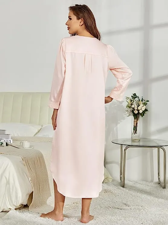 Richie House Womens Dusters Housecoats Button Long Nightgown Casual House Dress S-XXL RHW4071