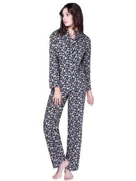 Richie House Women's Floral Two Piece Cotton Pajama Set Long Sleeve Sleep-Lounge RHW2743