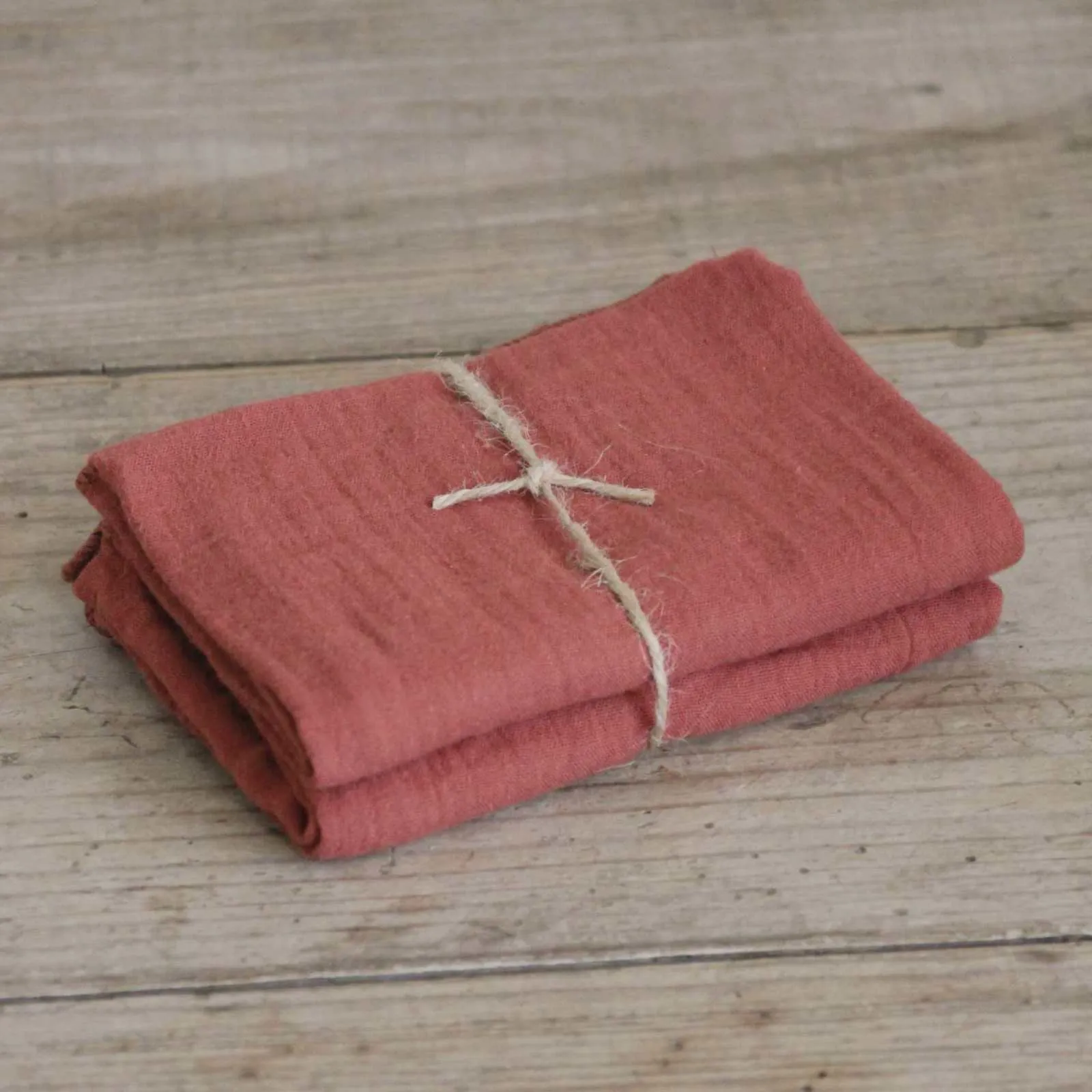 Set of Two Cotton Napkins - Rust