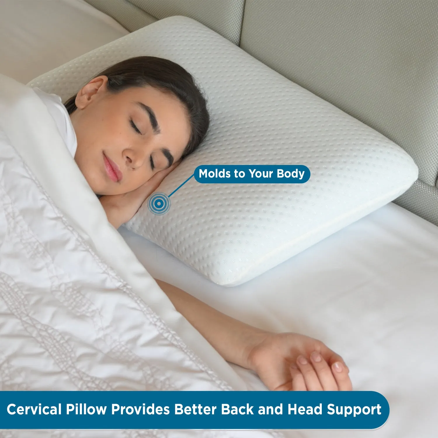 Small Gel Infused Standard Memory Foam Pillow