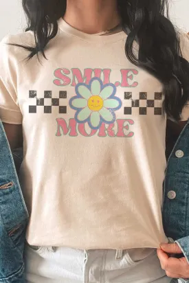 SMILE MORE DAISY HAPPY FACE GRAPHIC TEE