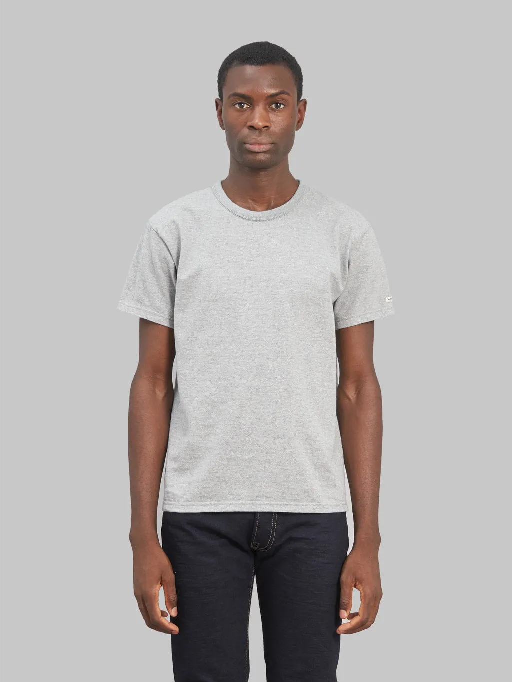 The Flat Head Loopwheeled Heavyweight Plain T-Shirt Grey