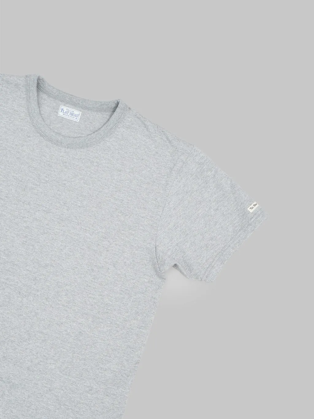 The Flat Head Loopwheeled Heavyweight Plain T-Shirt Grey