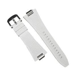 Waffle FKM Rubber Strap in White for Tissot PRX