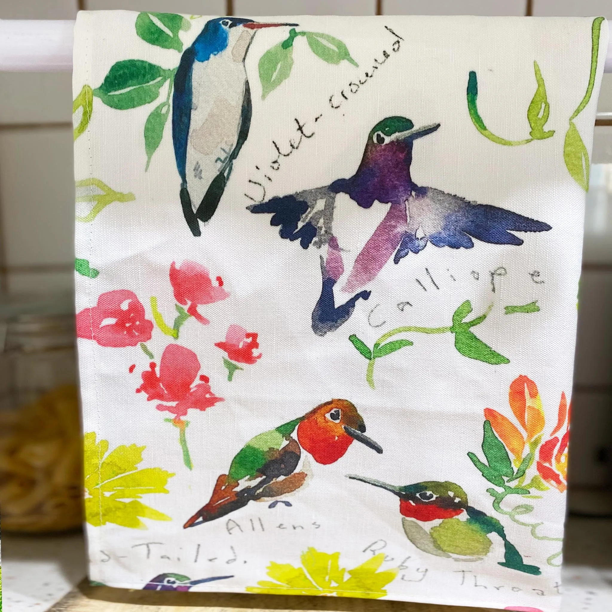 Watercolor Hummingbird T Towels