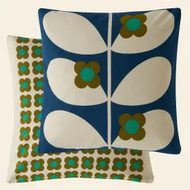 Wild Rose Stem Cushion - Navy