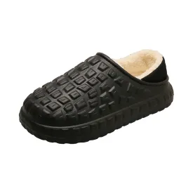 Winter lovers waterproof cotton slippers with fleece