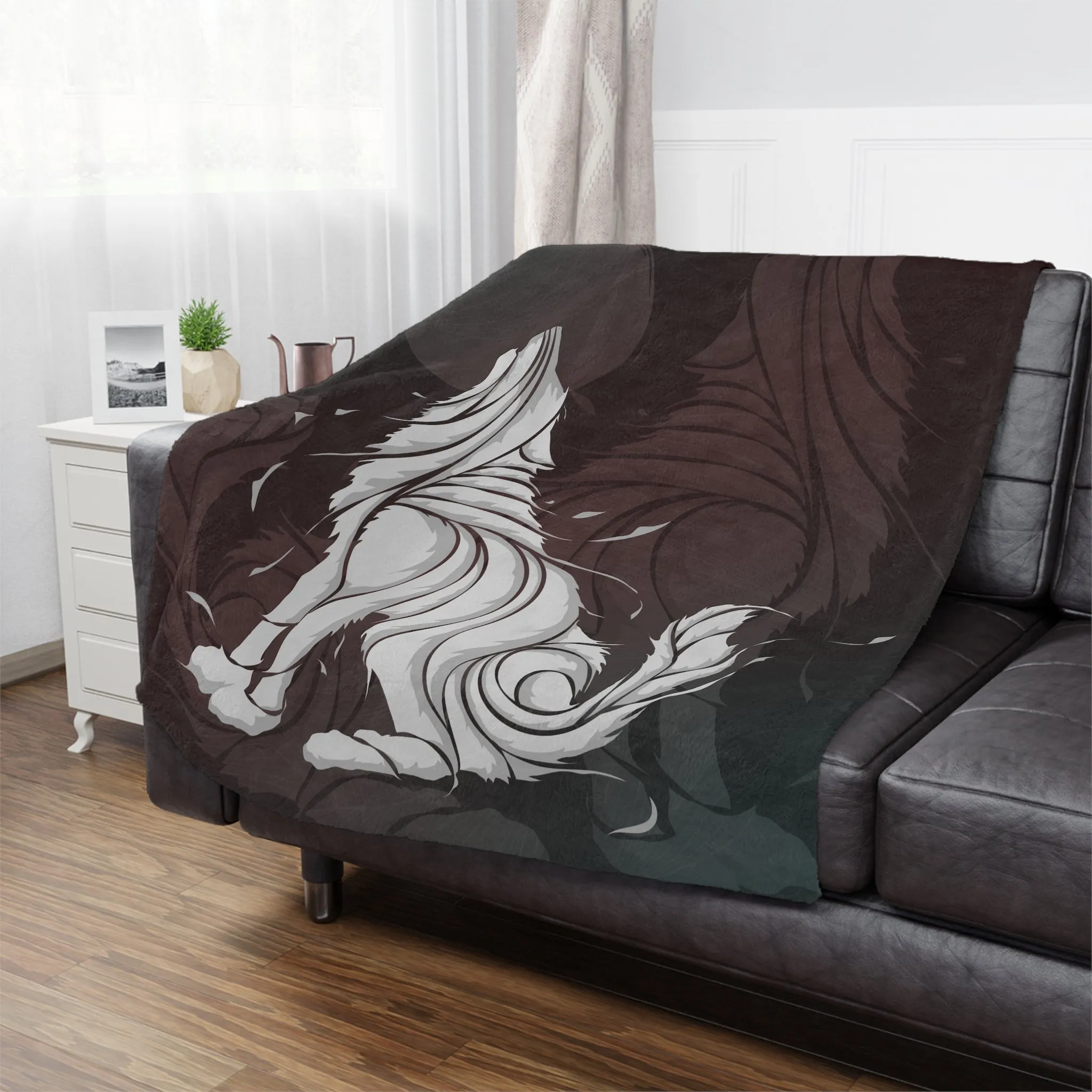 Wolves Velveteen Plush Throw Blanket