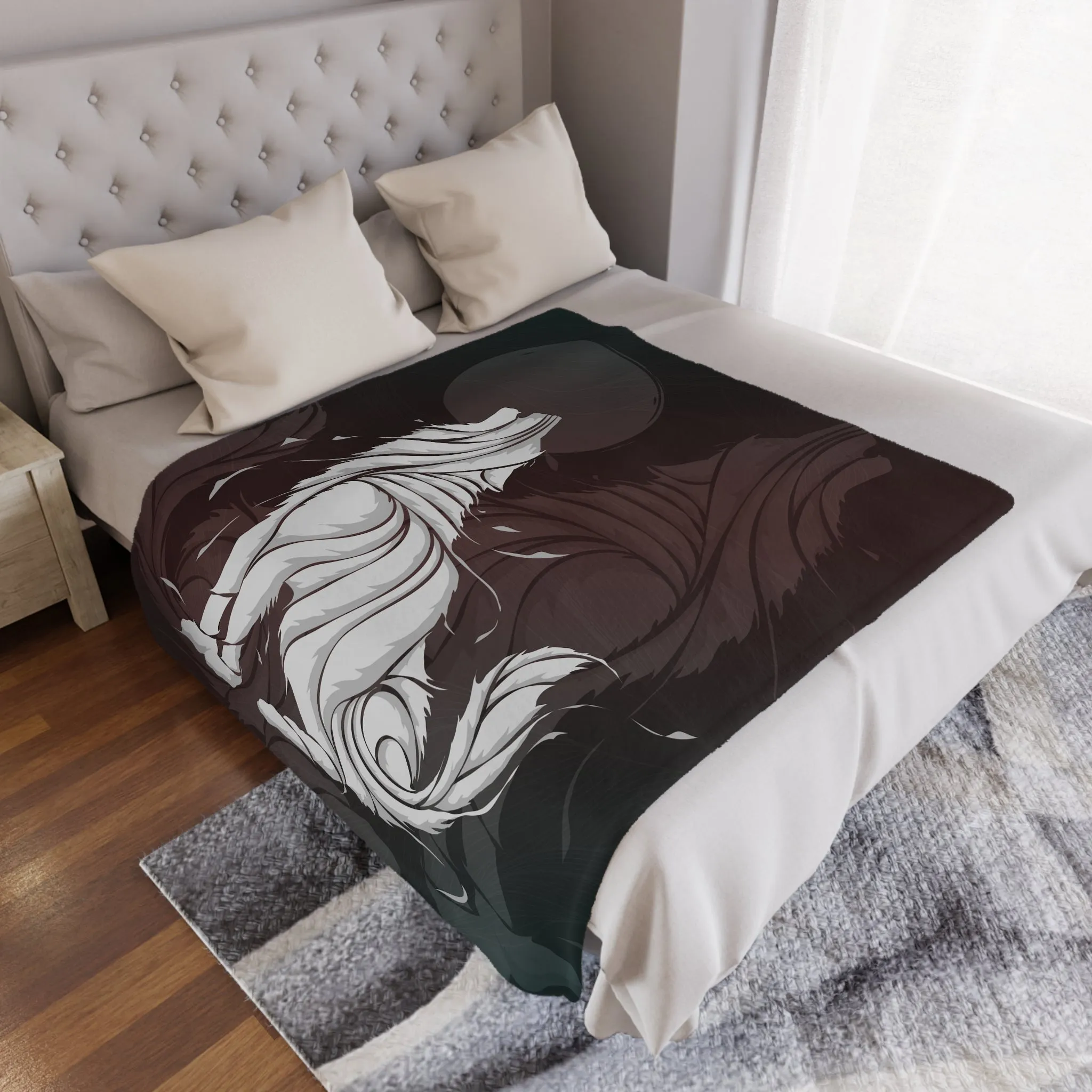 Wolves Velveteen Plush Throw Blanket