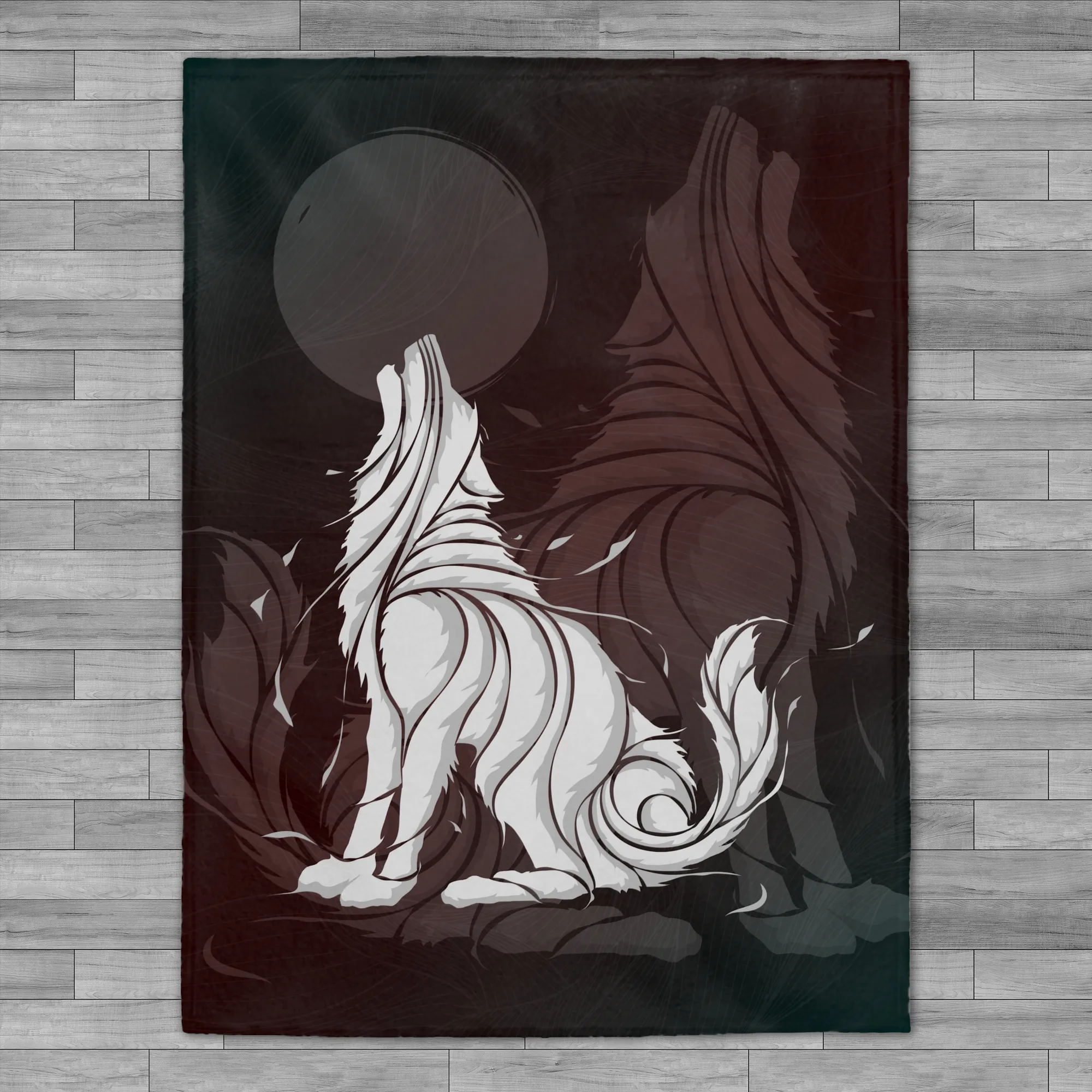 Wolves Velveteen Plush Throw Blanket