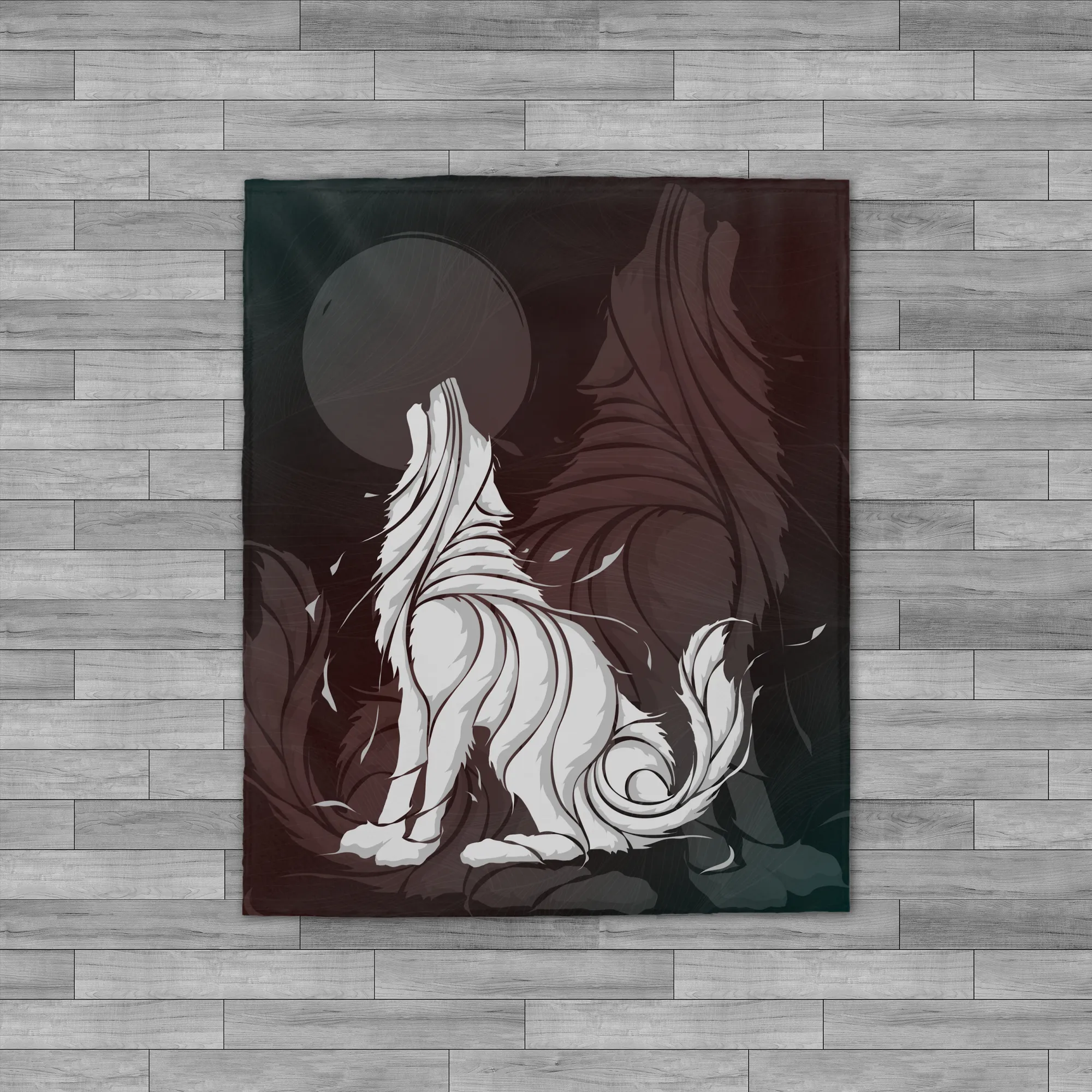 Wolves Velveteen Plush Throw Blanket