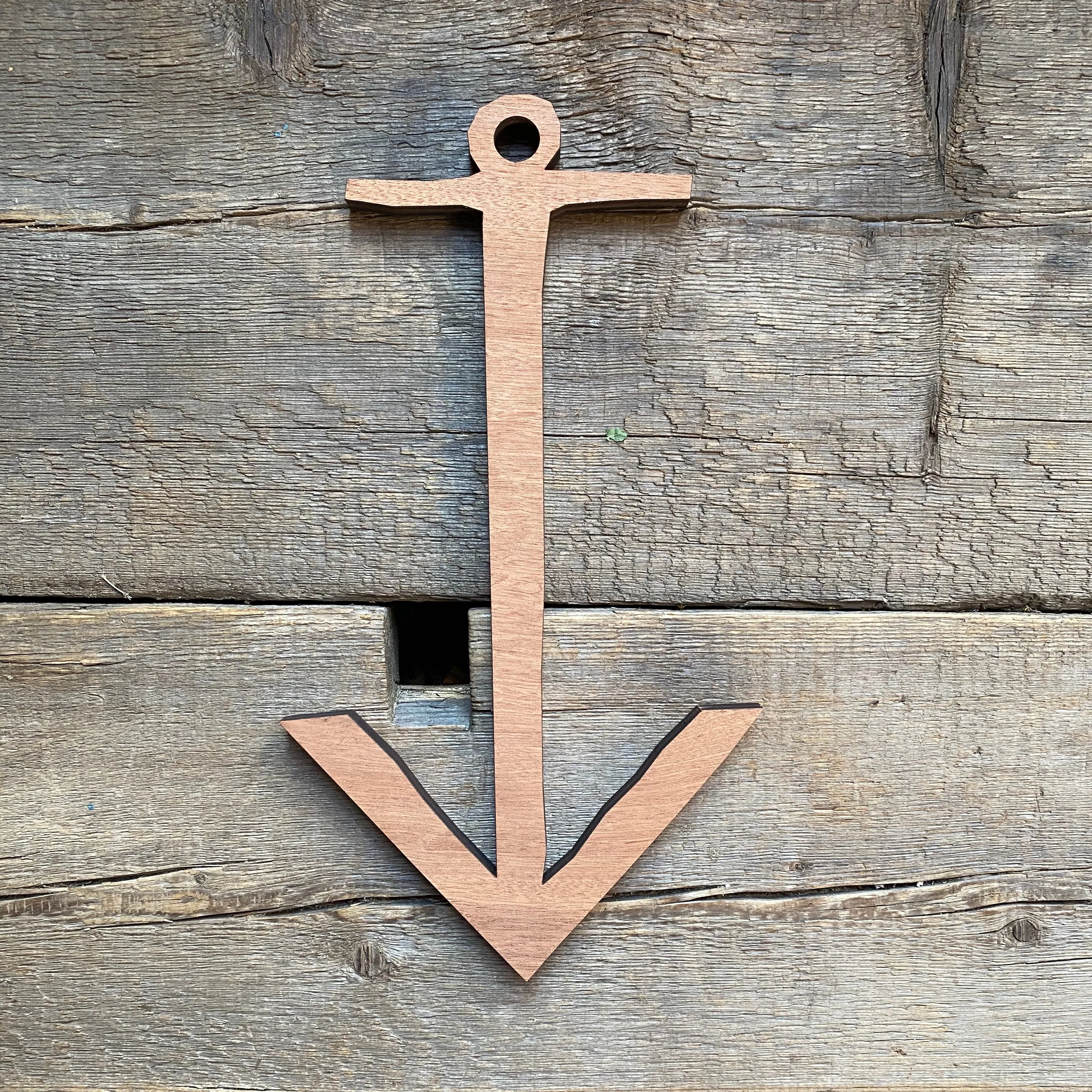 Wooden Anchor Cut-Out Wall Decor