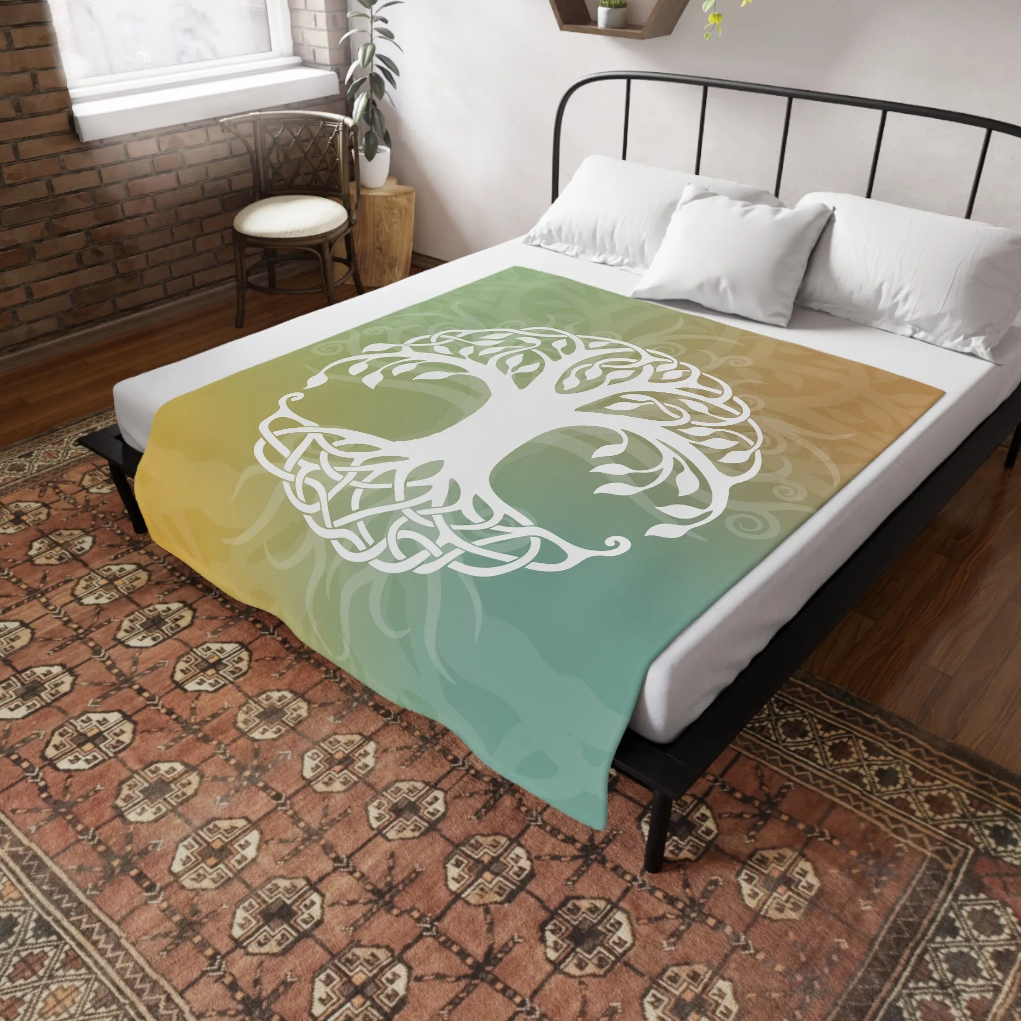 Yggdrasil World Tree of Life Velveteen Plush Throw Blanket